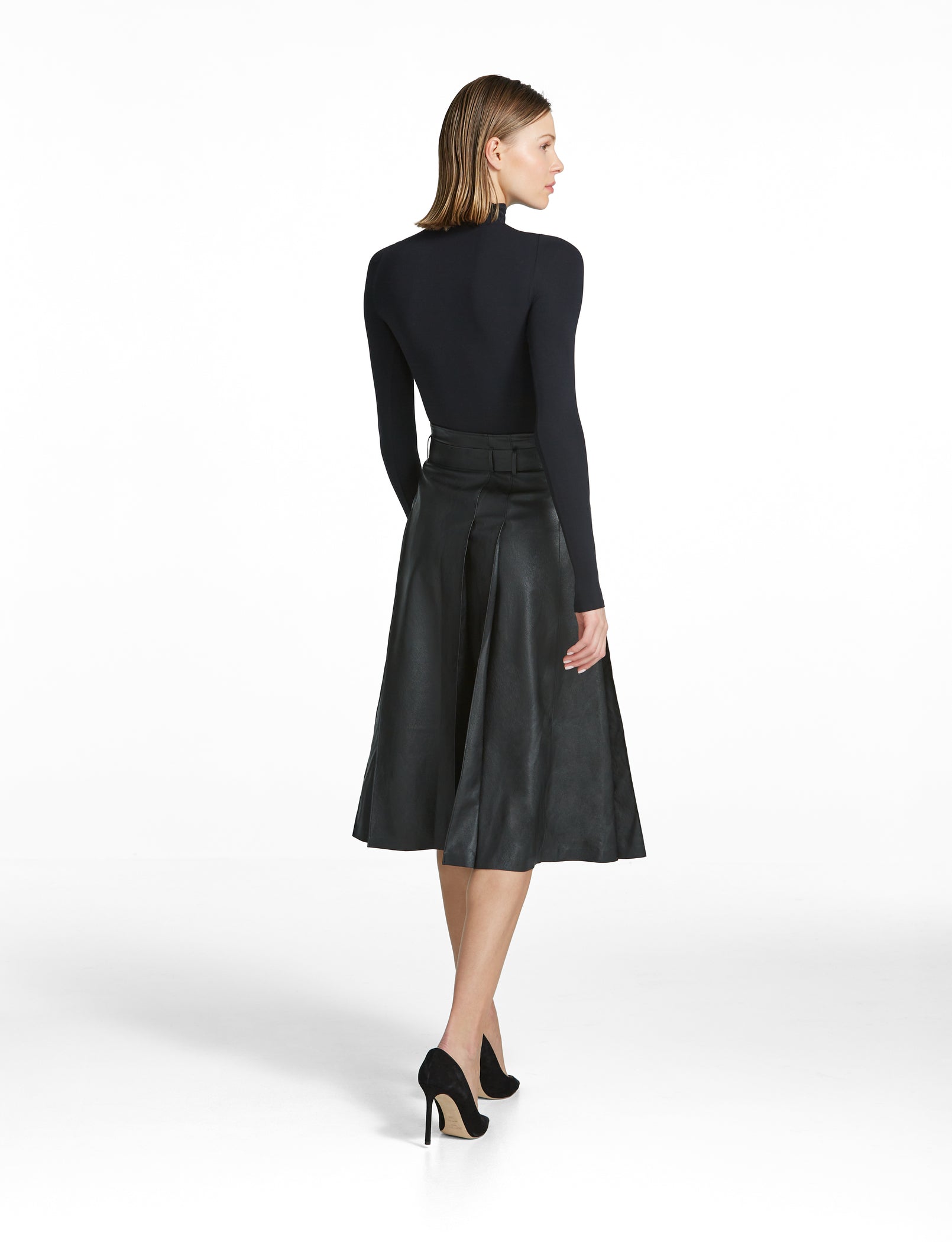 Commando Faux Leather Pleated Midi Skirt