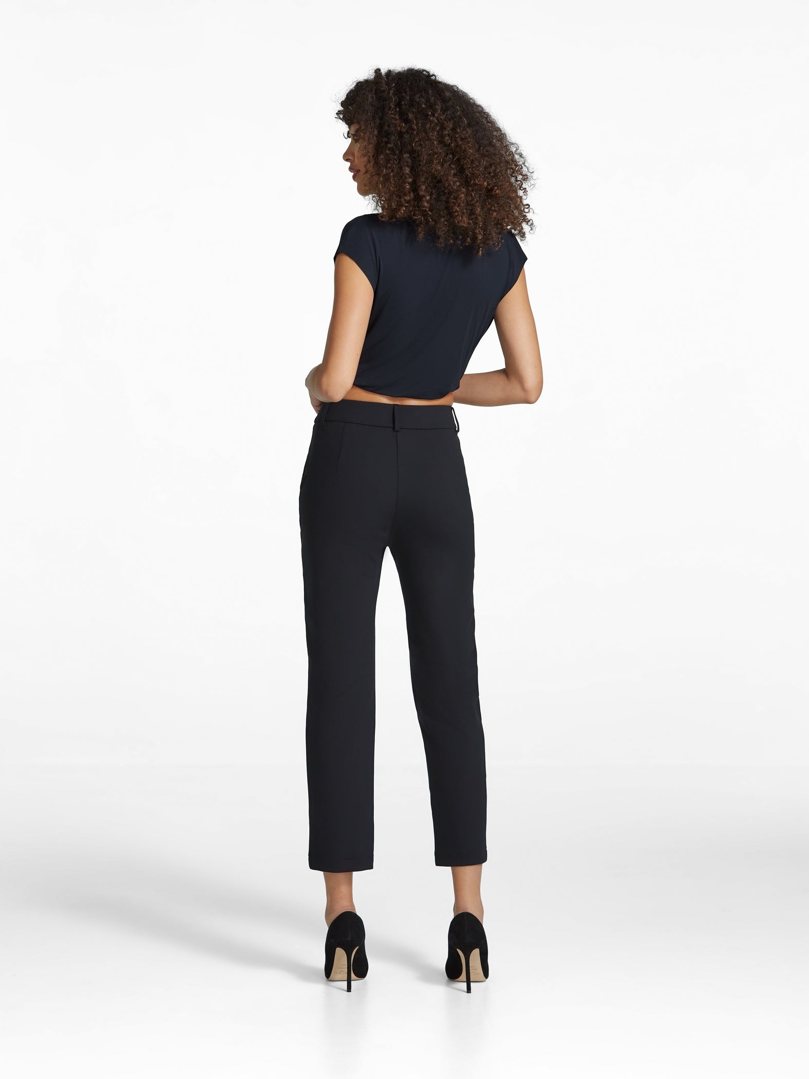 Commando Draped Mock Short Sleeve Crop-Black