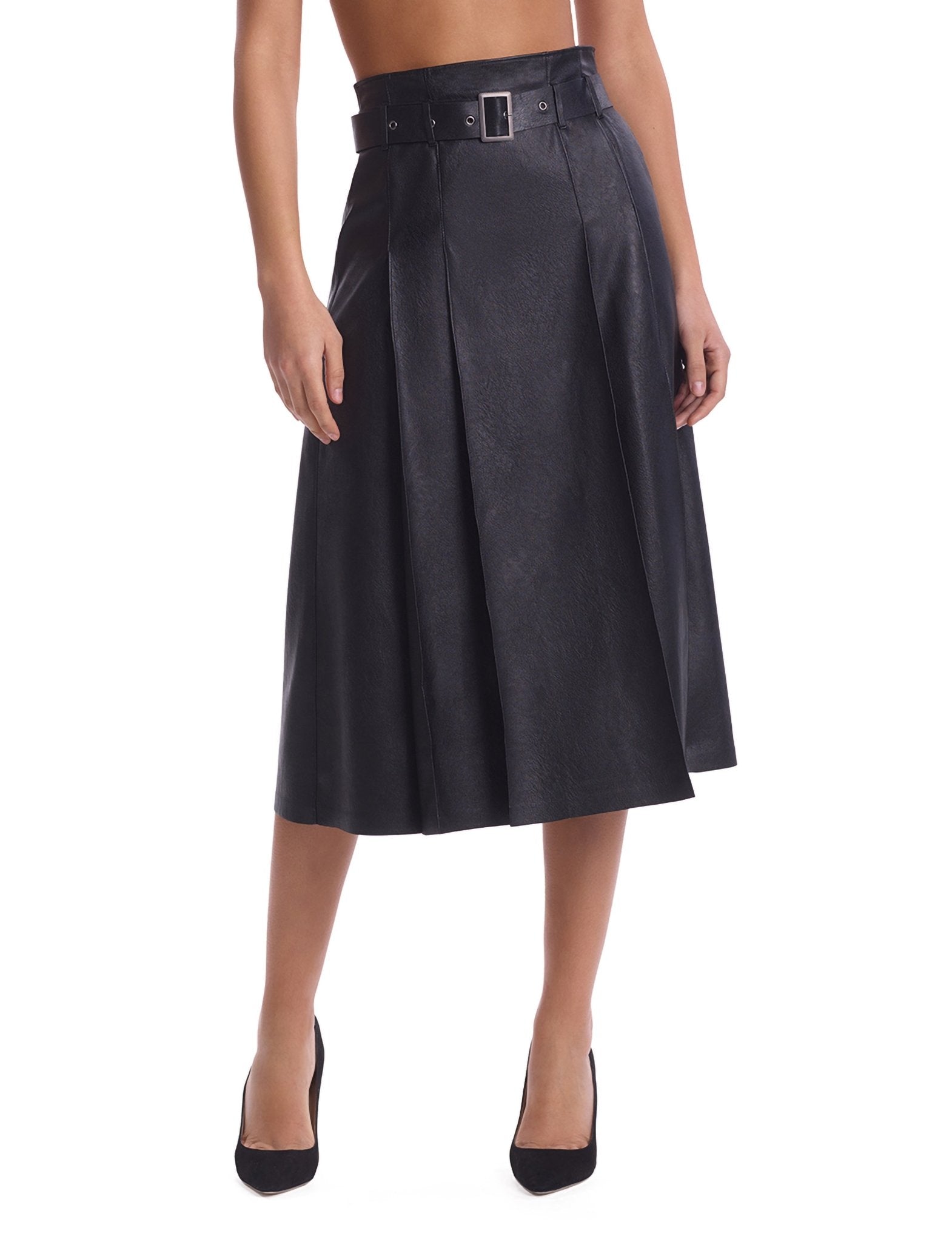 Commando Faux Leather Pleated Midi Skirt