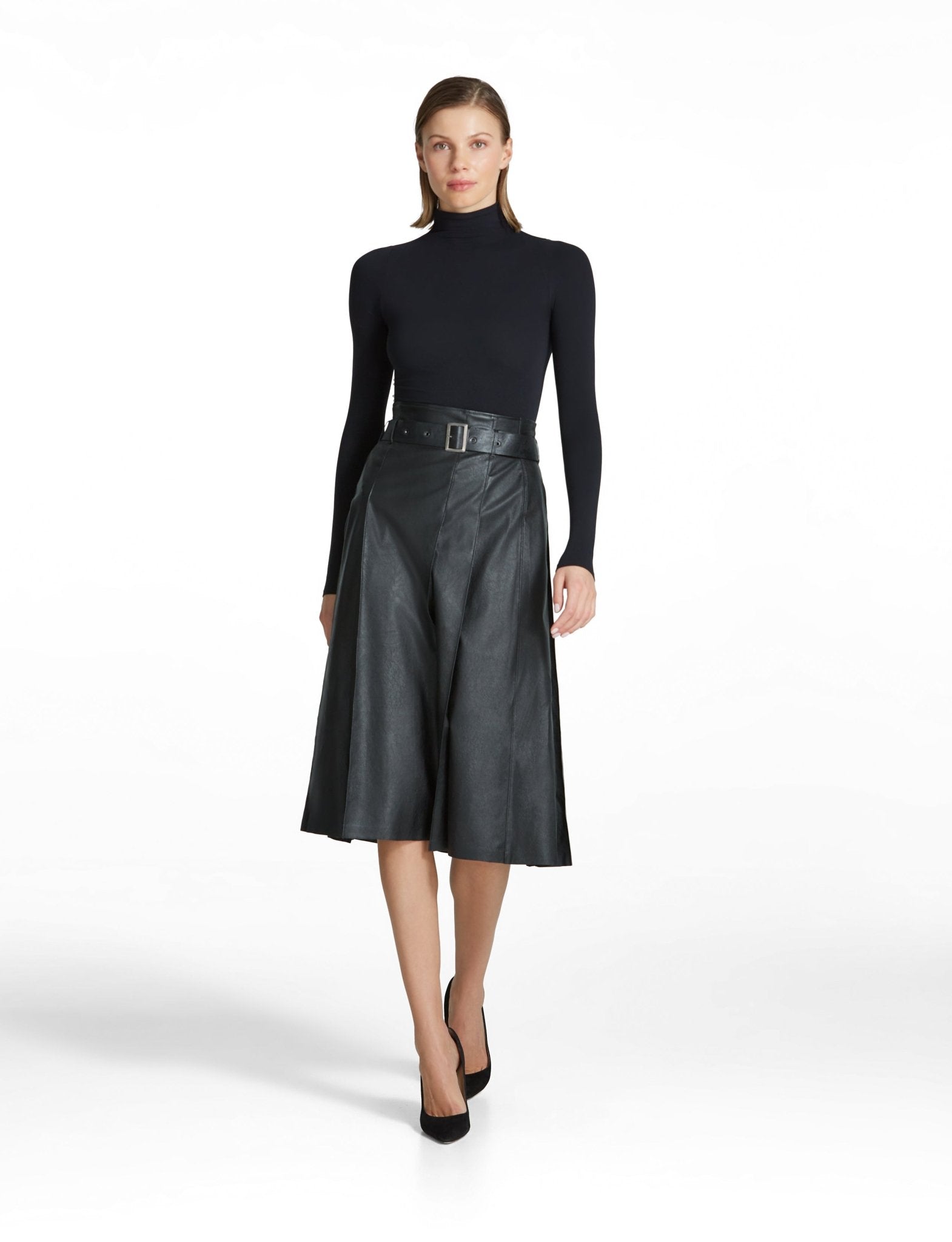 Commando Faux Leather Pleated Midi Skirt