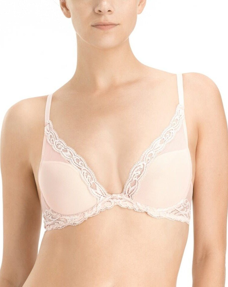 Natori Feathers Contour Plunge Bra - Cameo Rose