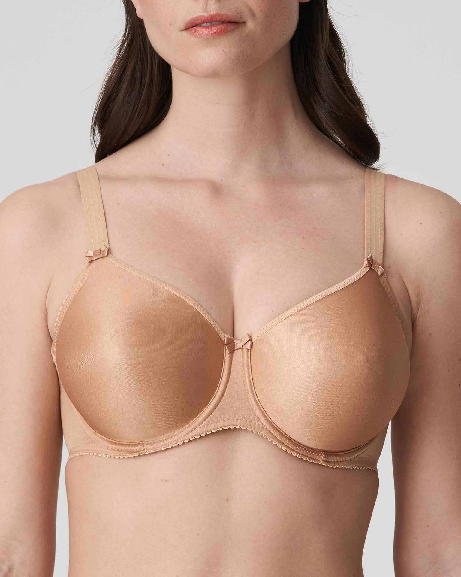 PrimaDonna Satin Seamless Non Padded Bra - Cognac