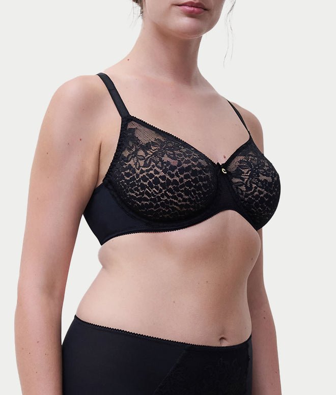 Chantelle Maris Lace Full Coverage Unlined Bra - Black
