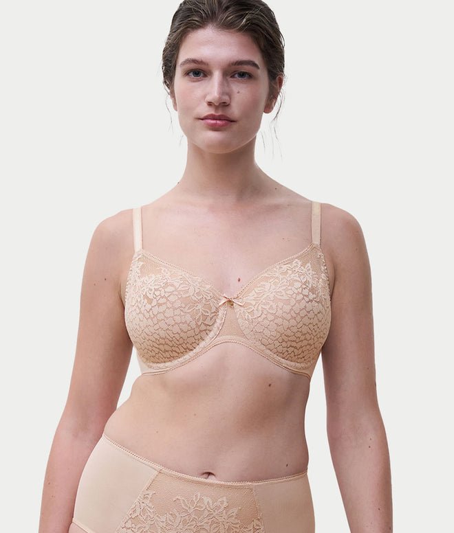 Chantelle Maris Lace Full Coverage Unlined Bra - Nude Blush