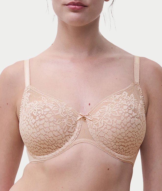 Chantelle Maris Lace Full Coverage Unlined Bra - Nude Blush