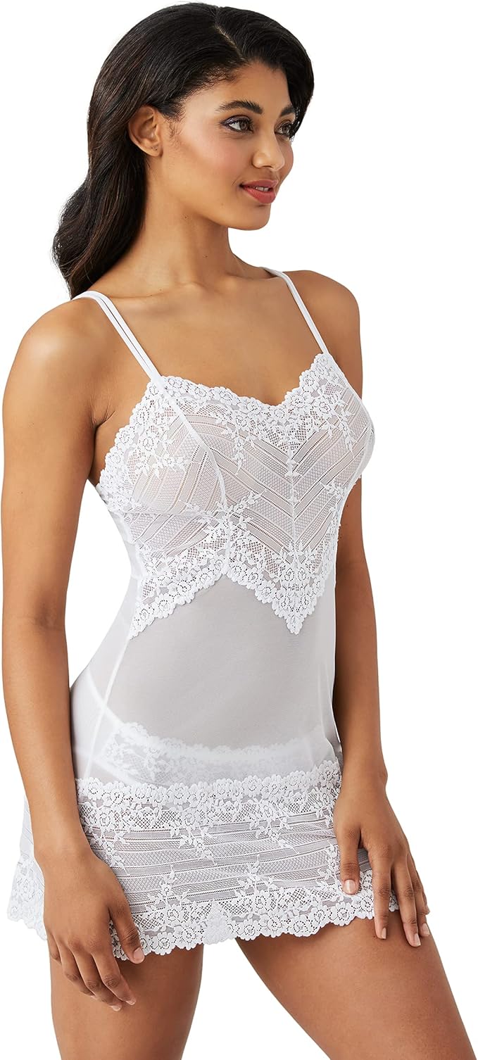 Wacoal Embrace Lace Chemise- Equestrian Red, White