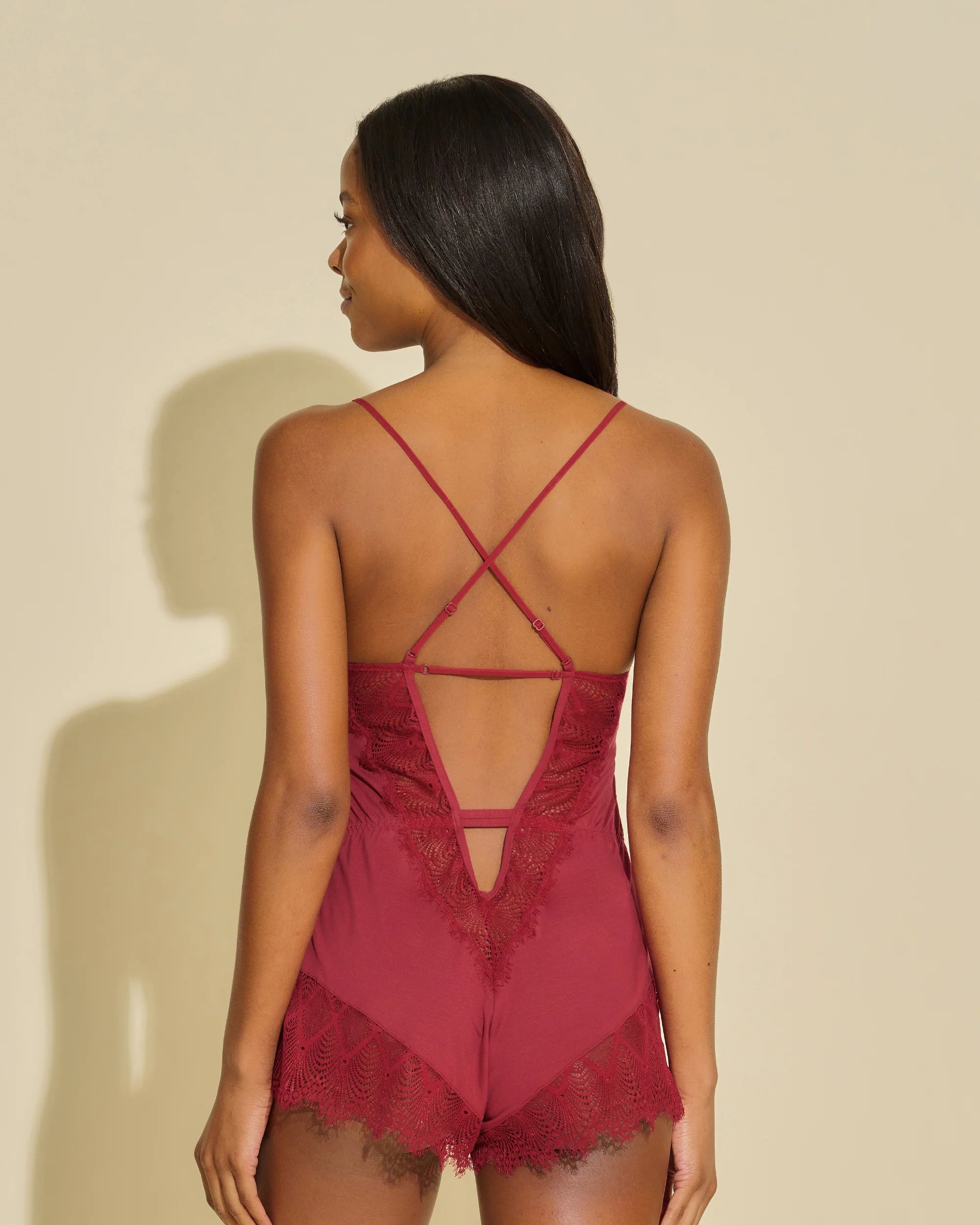 Cosabella Allure Sleep Romper (Sindoor Red)