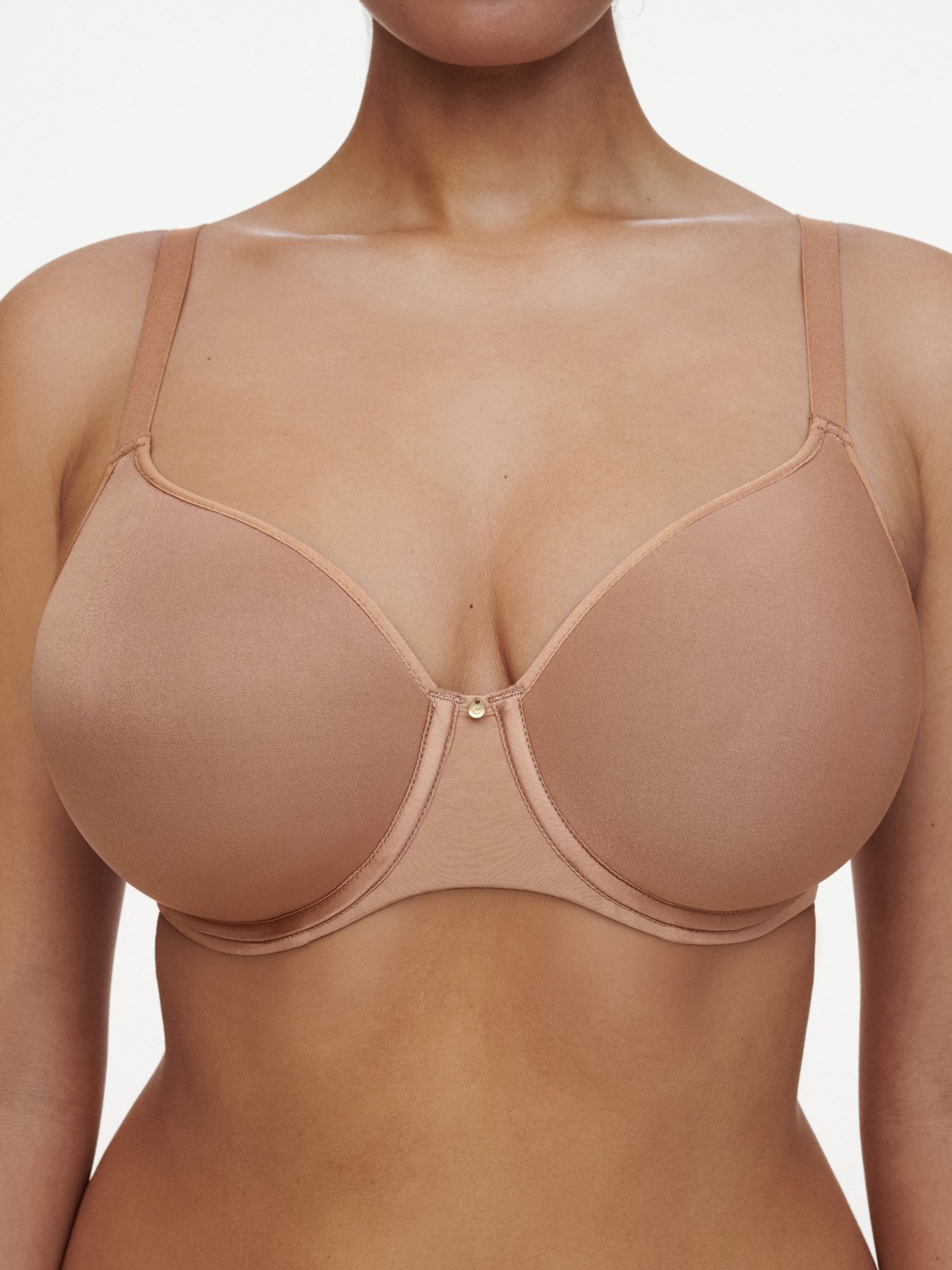 Chantelle Comfort Chic Back Smoothing T-Shirt Bra - Coffee Latte
