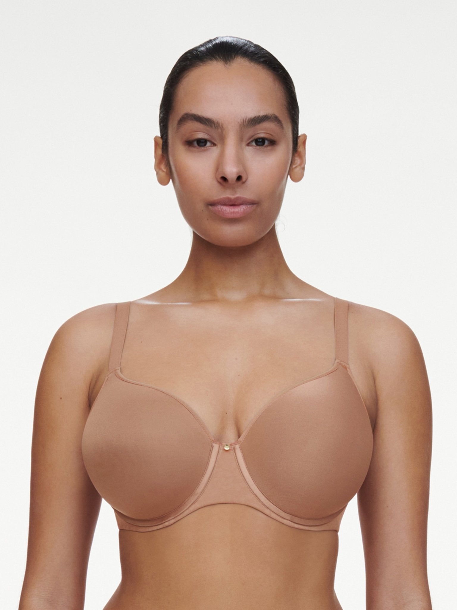 Chantelle Comfort Chic Back Smoothing T-Shirt Bra - Coffee Latte