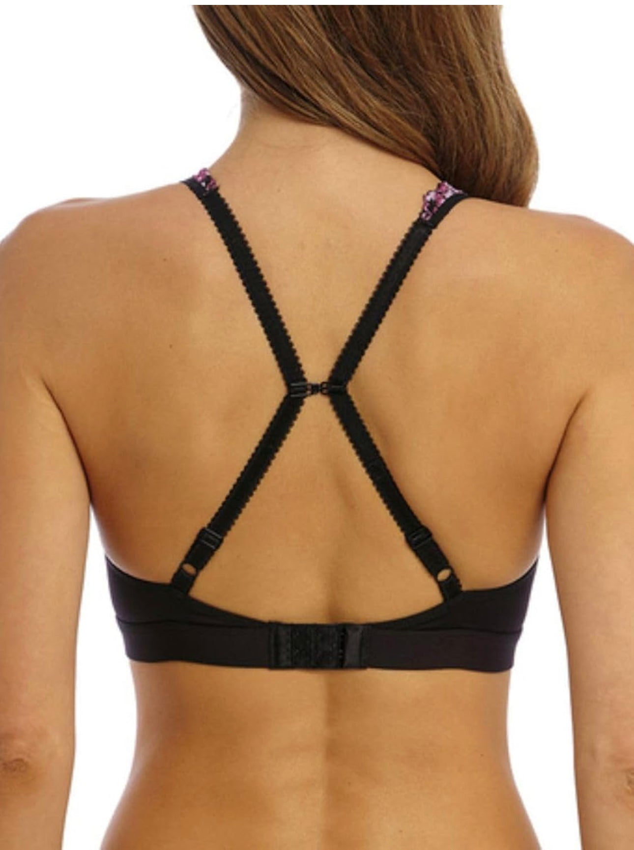 Wacoal Embrace Lace Wire Free Bra-Black/ Berry Multi