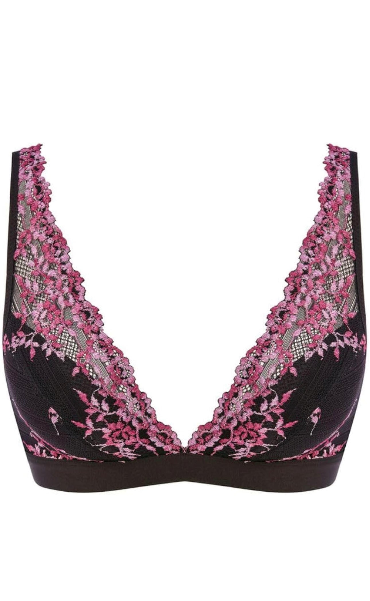 Wacoal Embrace Lace Wire Free Bra-Black/ Berry Multi