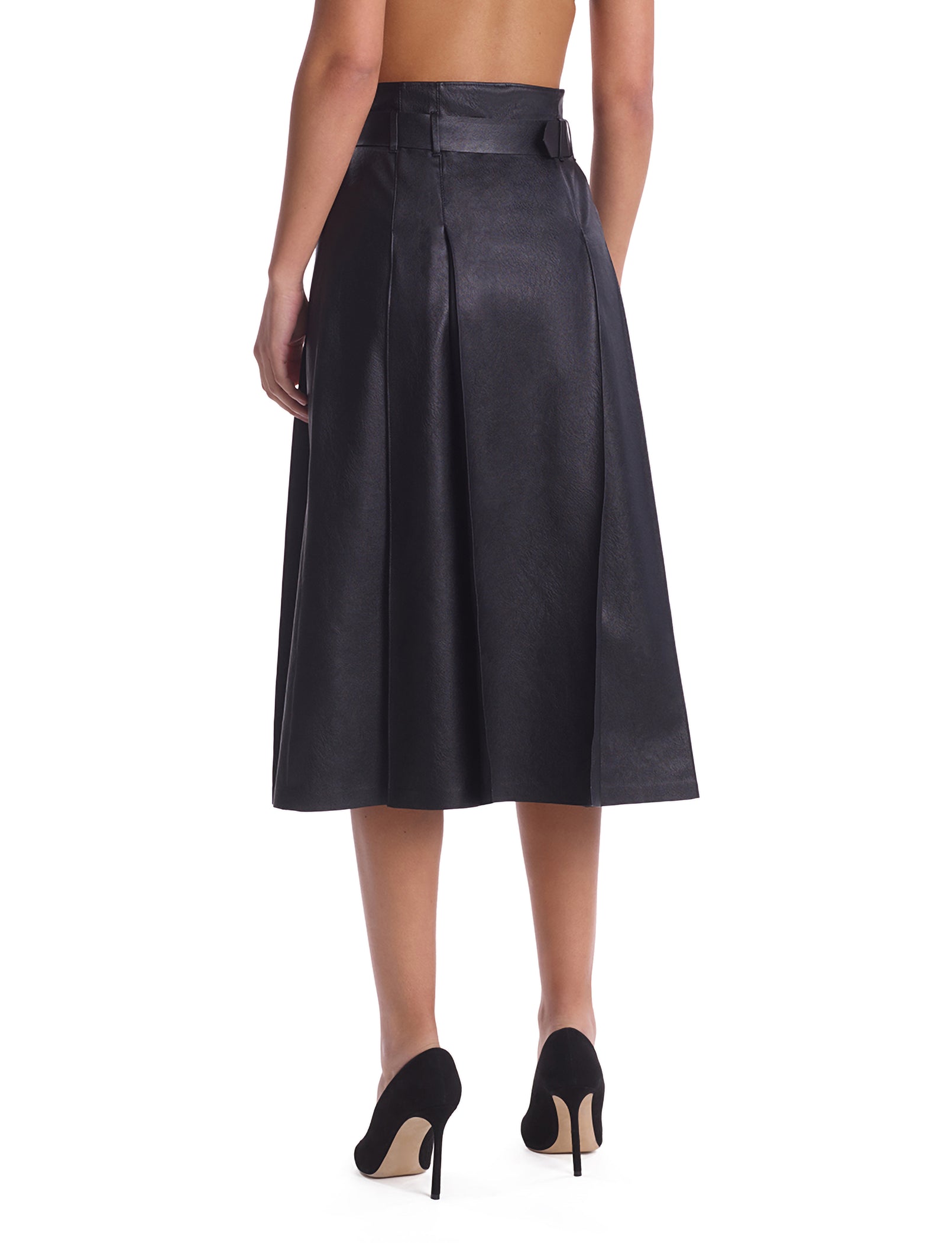 Commando Faux Leather Pleated Midi Skirt