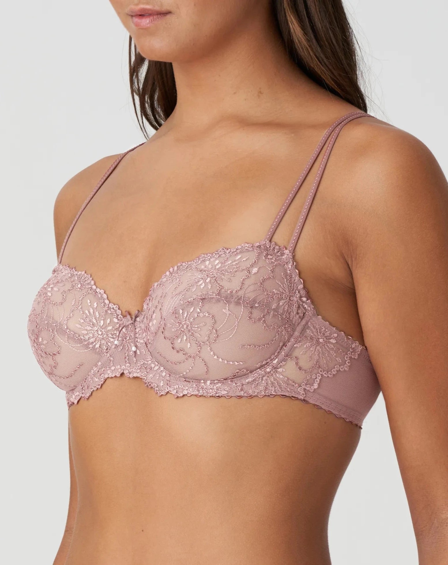 Marie Jo Jane Balcony Horizontal Seam Bra - Bois De Rose/ Amethyst