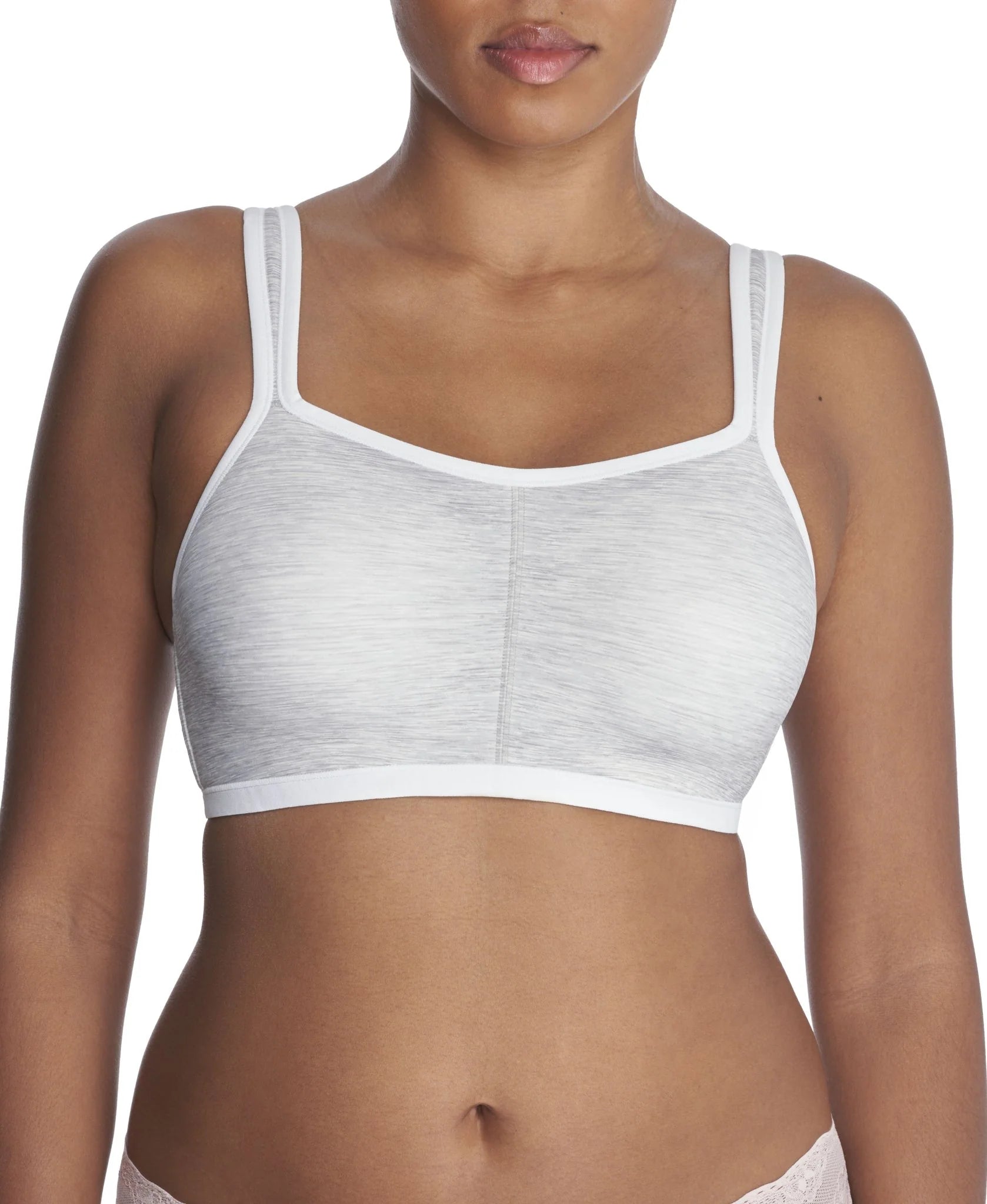 Natori Yogi Contour Convertible Sports Bra - Feather Grey / White