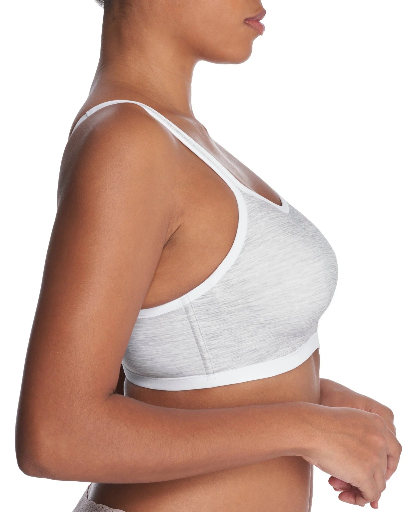 Natori Yogi Contour Convertible Sports Bra - Feather Grey / White