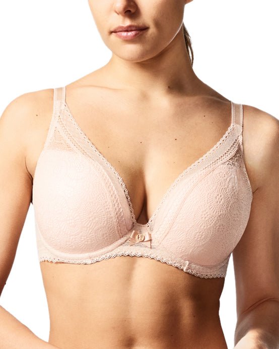 Chantelle Festivité Lace Plunge Bra - Nude