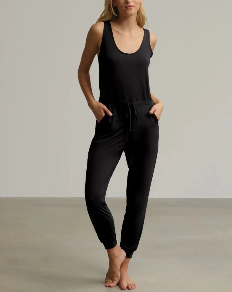 Commando Butter Tank Lounge Jumpsuit - Black - An Intimate Affaire