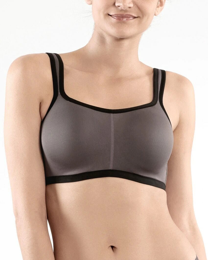 Natori Yogi Contour Covertible Sports Bra - Grey / Black