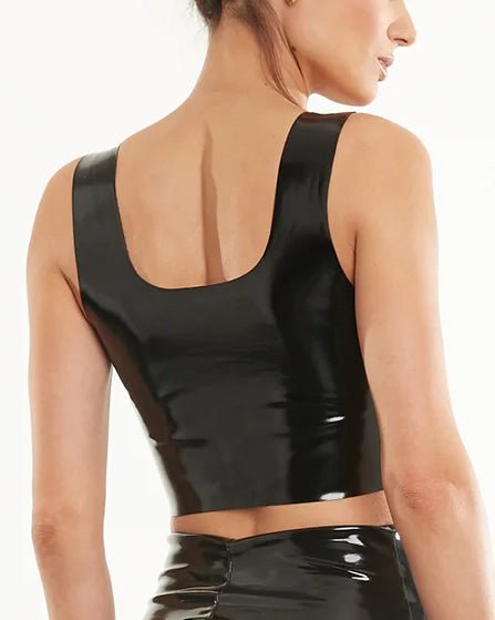 Commando Faux Patent Leather Crop Top - An Intimate Affaire