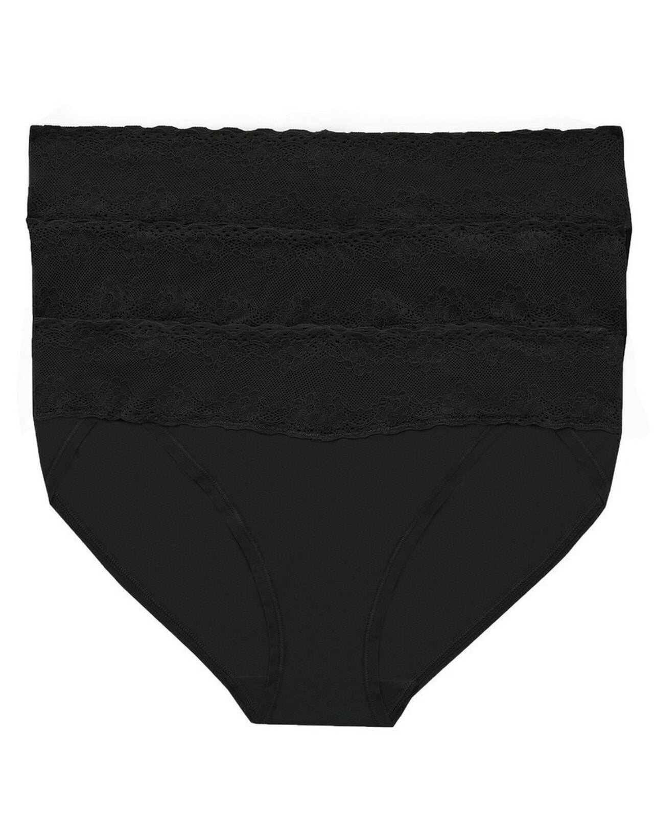 Natori Bliss Perfection One-Size V-Kini 3 Pack - Black - An Intimate Affaire