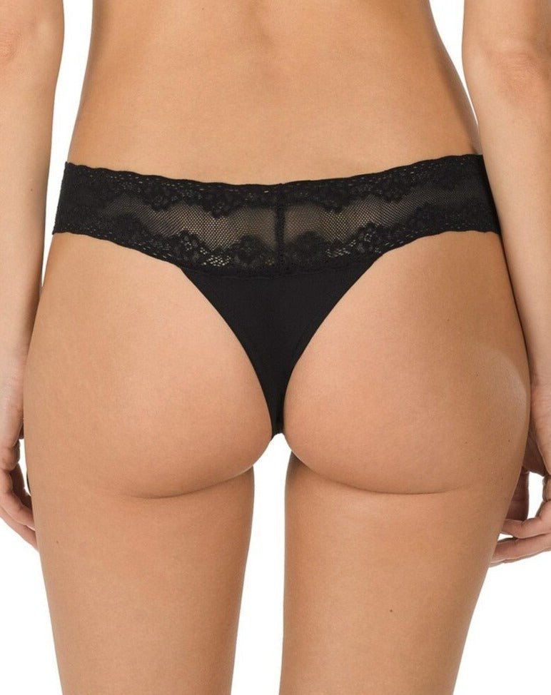 Natori Bliss Perfection One-Size Thong 3 Pack - Cameo Rose, Black