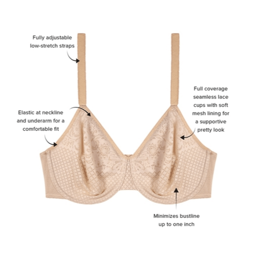 As Is Wacoal Visual Effects Minimizer Underwire Bra 