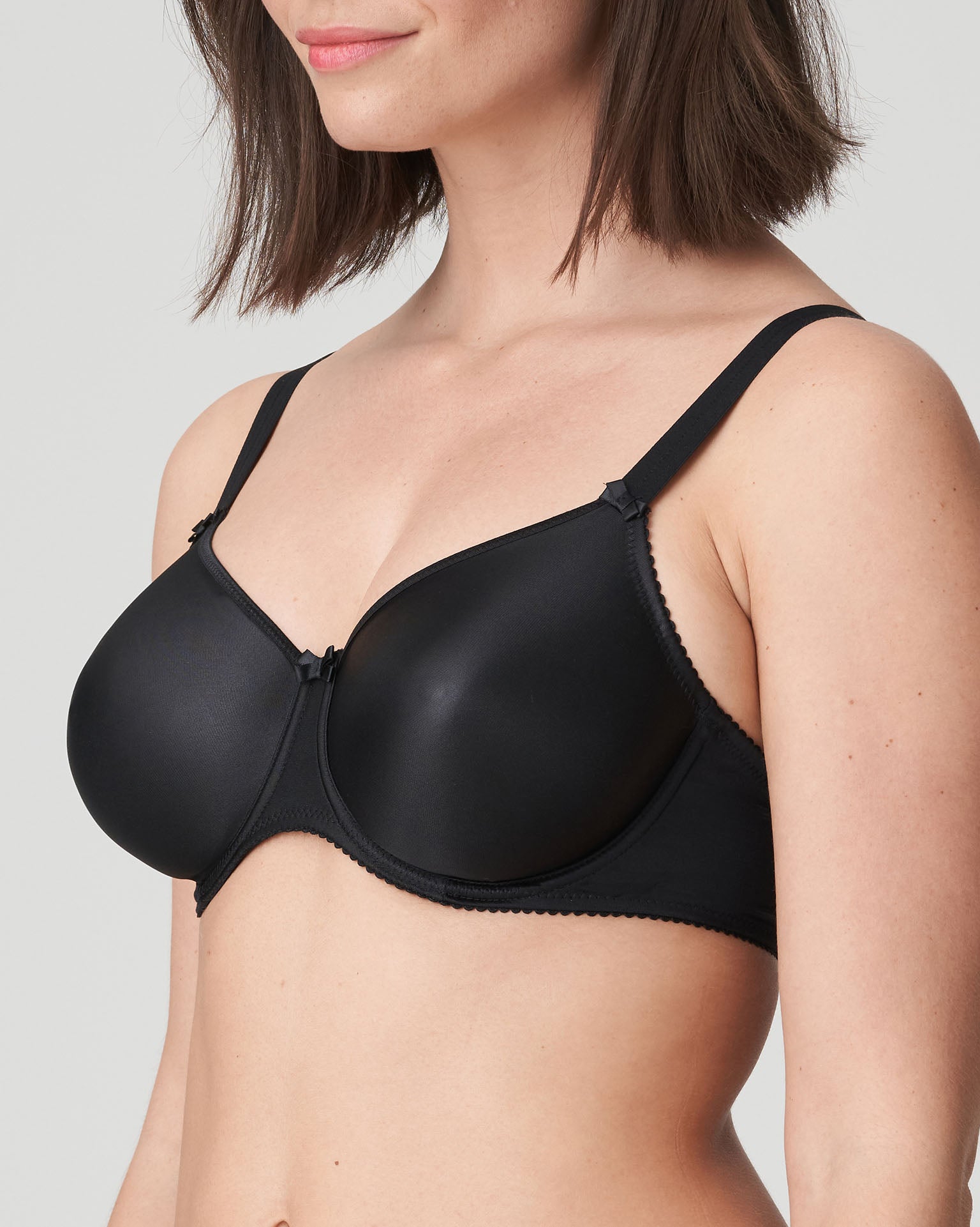 PrimaDonna Satin Seamless Non Padded Bra - Black