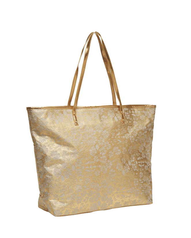 Gold Tooled Canvas Tote Bag